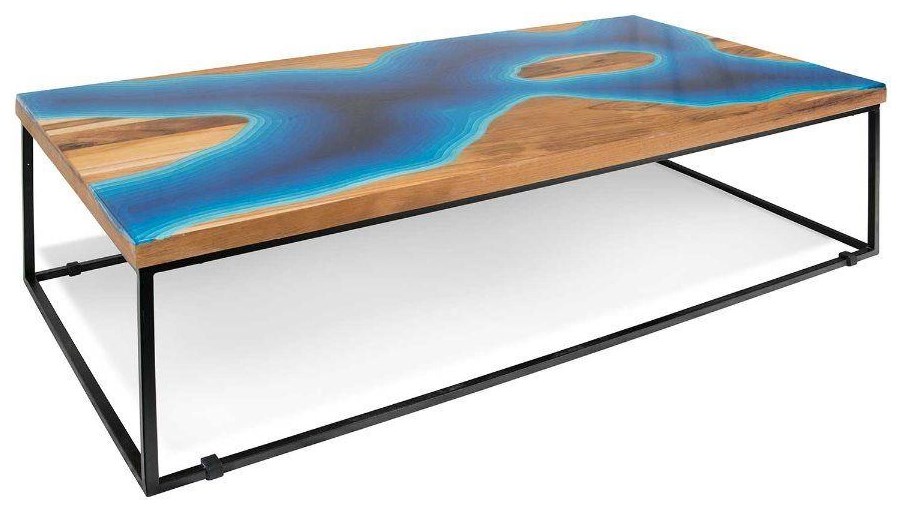 Ibolili Coffee Tables IBOL-B897 Whitewash Suar Block Coffee